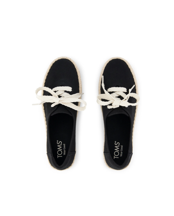 Alpargatas de mujer Valencia de plataforma con cordones negro