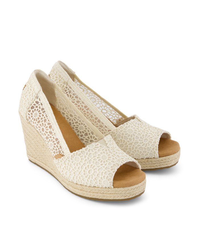 Sandalias con cuña de mujer crochet...