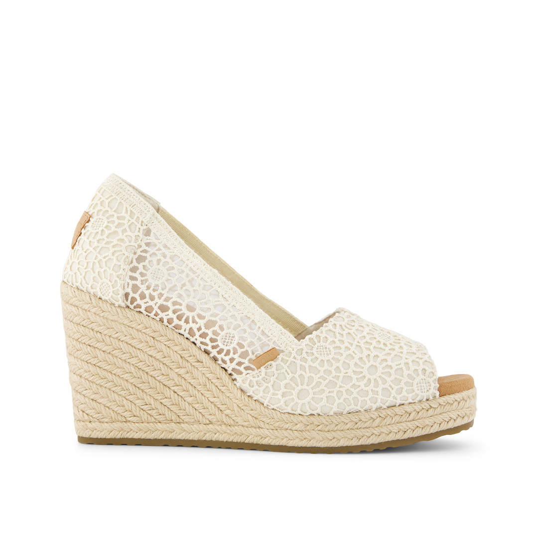 Toms Sandalias con cuña de mujer crochet natural