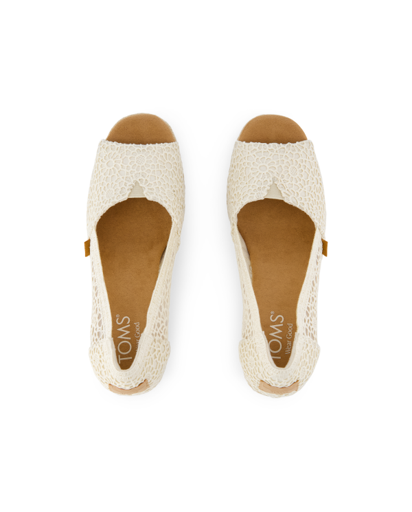 Sandalias con cuña de mujer crochet natural