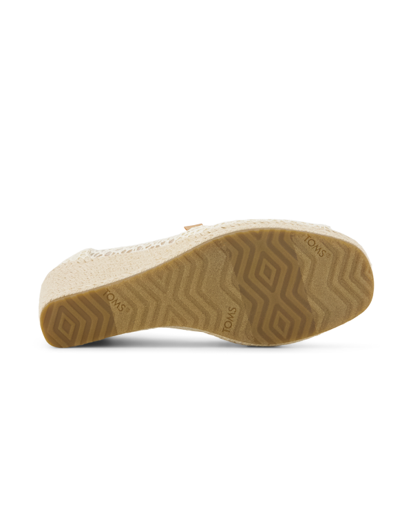 Sandalias con cuña de mujer crochet natural