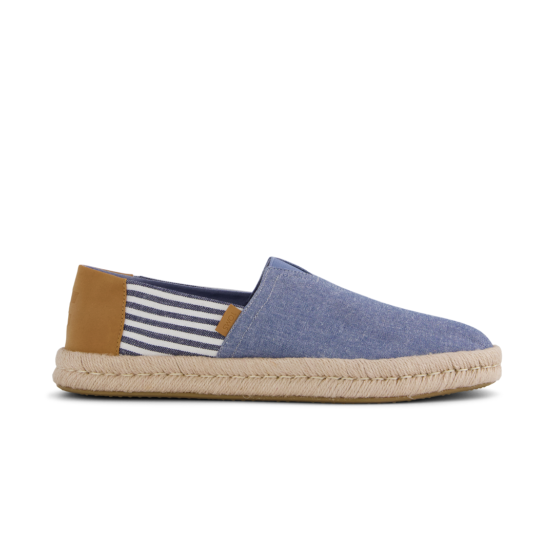 Toms Alpargatas de hombre Rope 2.0 azul y rayas