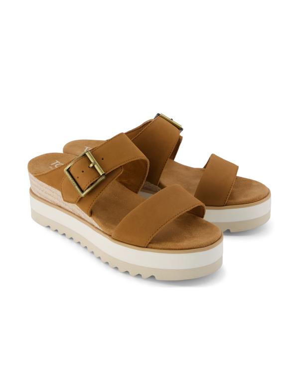 Sandalias mules de mujer Diana de piel marrón