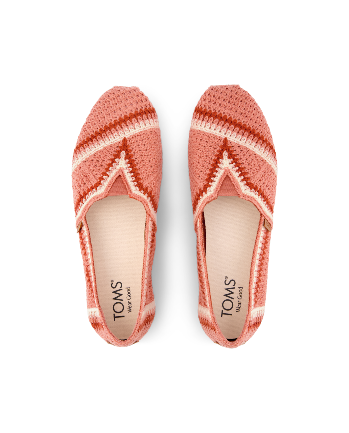 Alpargatas de mujer clásica crochet rosa