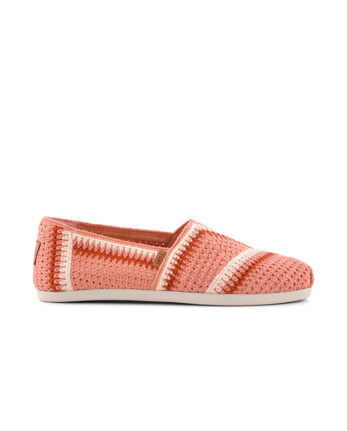 Alpargatas de mujer clásica crochet rosa