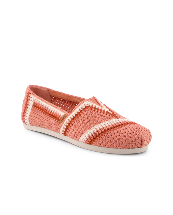 Alpargatas de mujer clásica crochet rosa