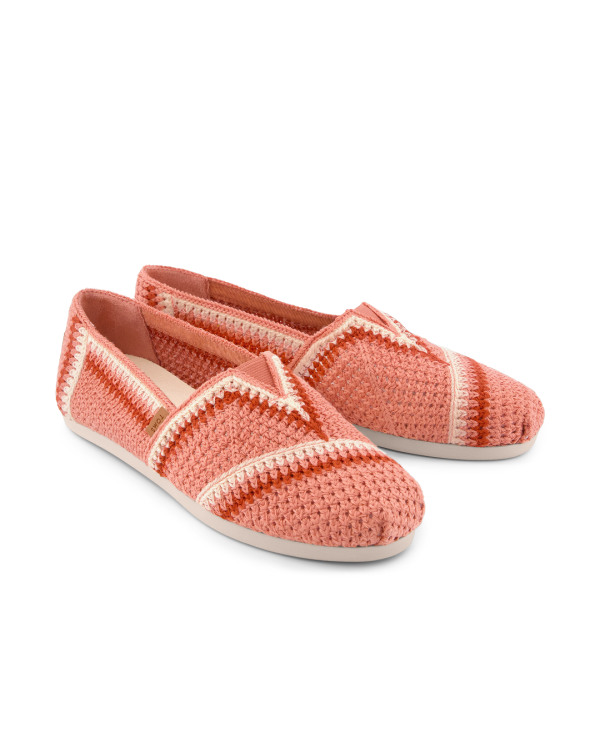 Alpargatas de mujer clásica crochet rosa
