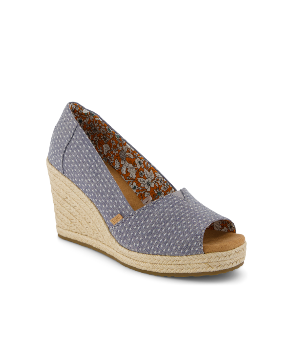 Sandalias con cuña de mujer azul