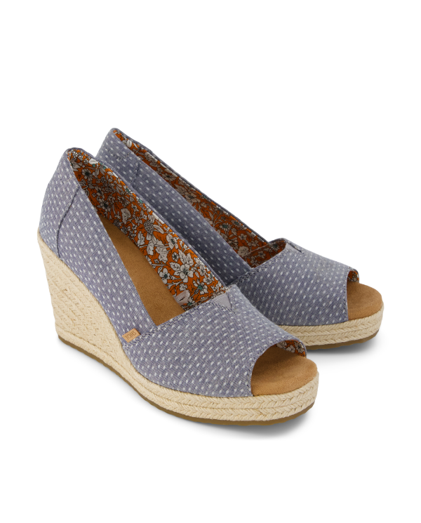 Sandalias con cuña de mujer azul