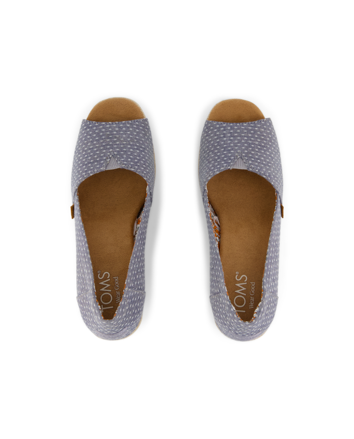 Sandalias con cuña de mujer azul