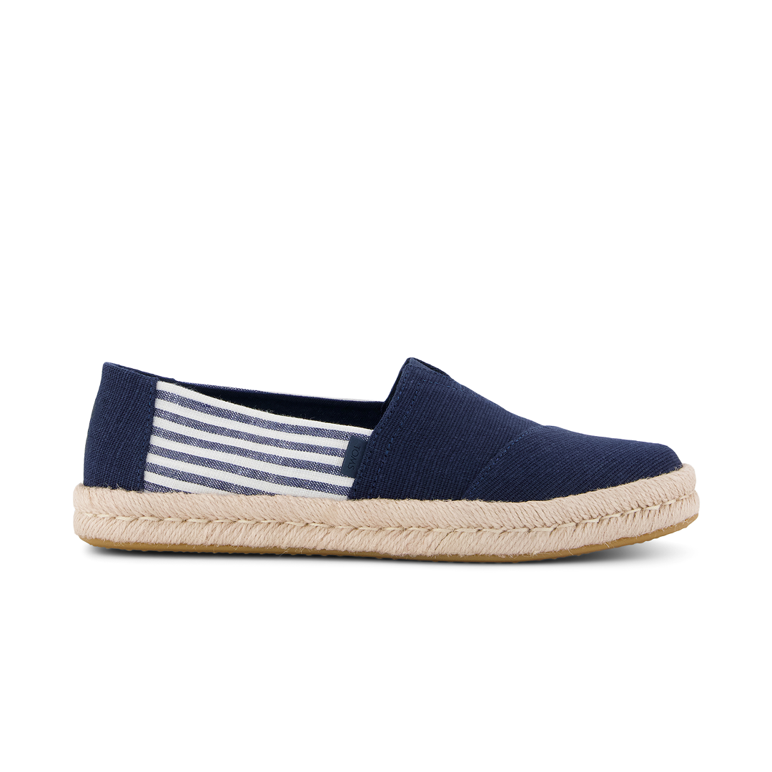 Toms Alpargatas de mujer Rope slip-on marino rayas náuticas