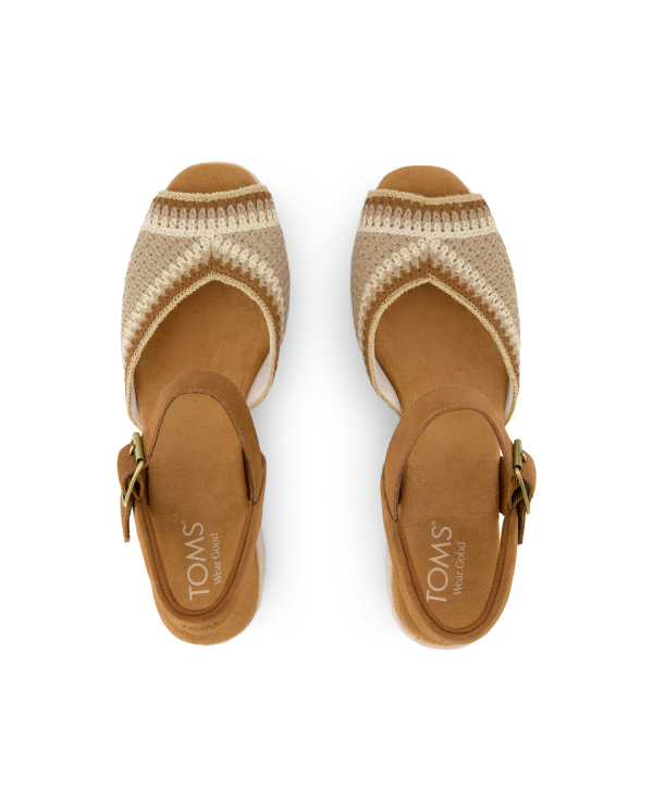 Sandalias de mujer Isla crochet marrón beige