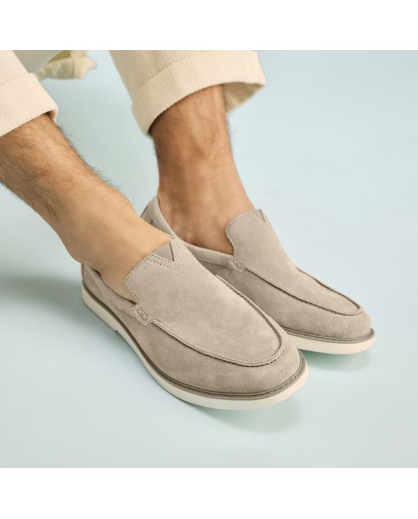 Mocasín de hombre Marcos de ante beige