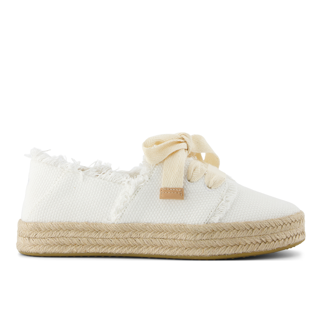 Toms Alpargatas de mujer Carolina con lazada blanco