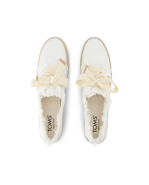 Alpargatas de mujer Carolina con lazada blanco
