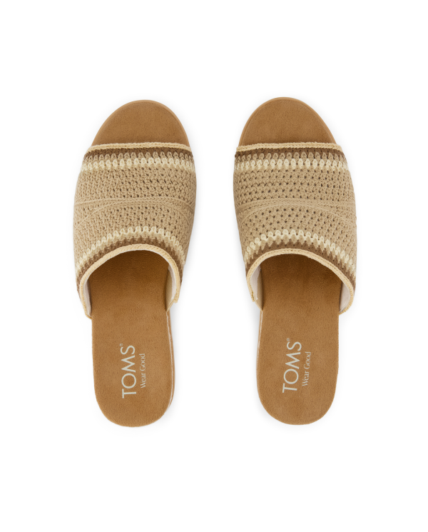 Sandalias de mujer Diana mule crochet almendra
