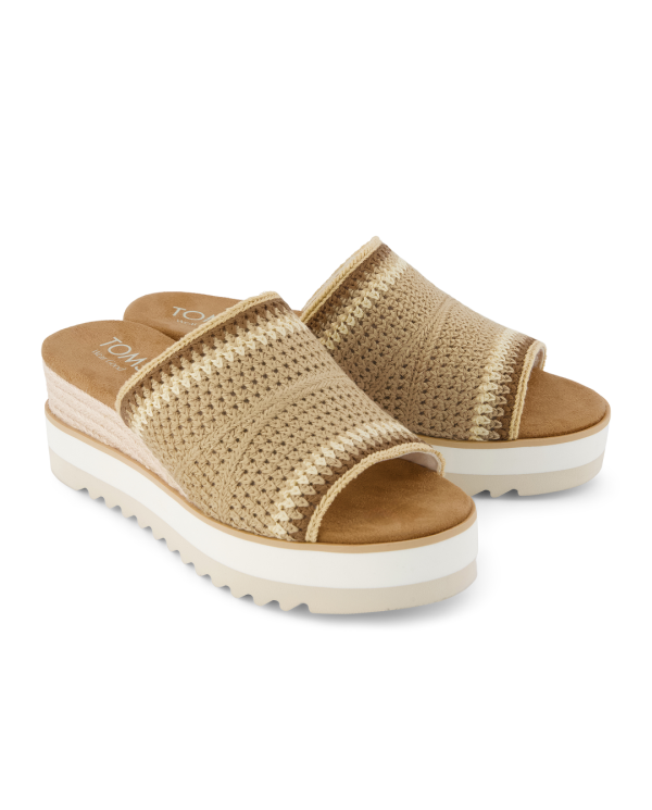 Sandalias de mujer Diana mule crochet almendra