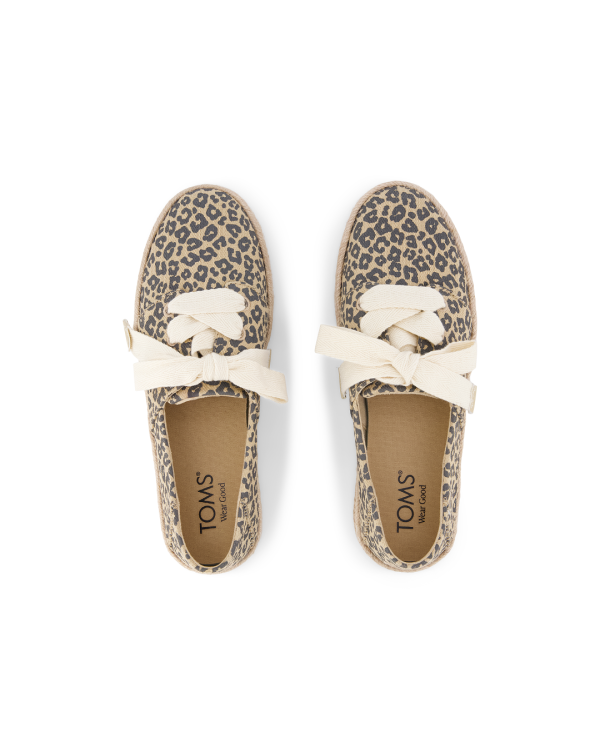Alpargatas de mujer Carolina con lazada leopardo