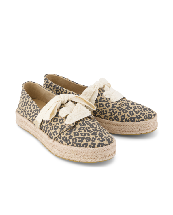 Alpargatas de mujer Carolina con lazada leopardo