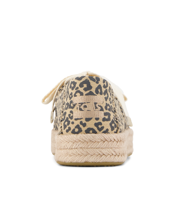 Alpargatas de mujer Carolina con lazada leopardo