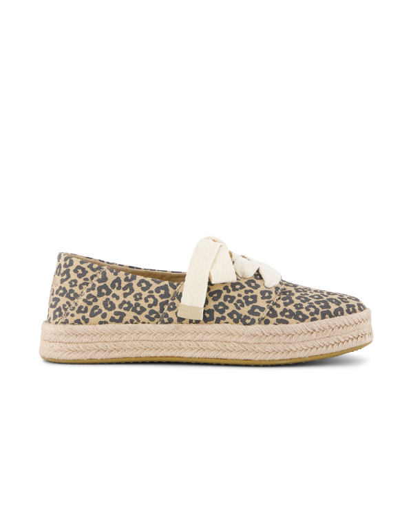 Alpargatas de mujer Carolina con lazada leopardo