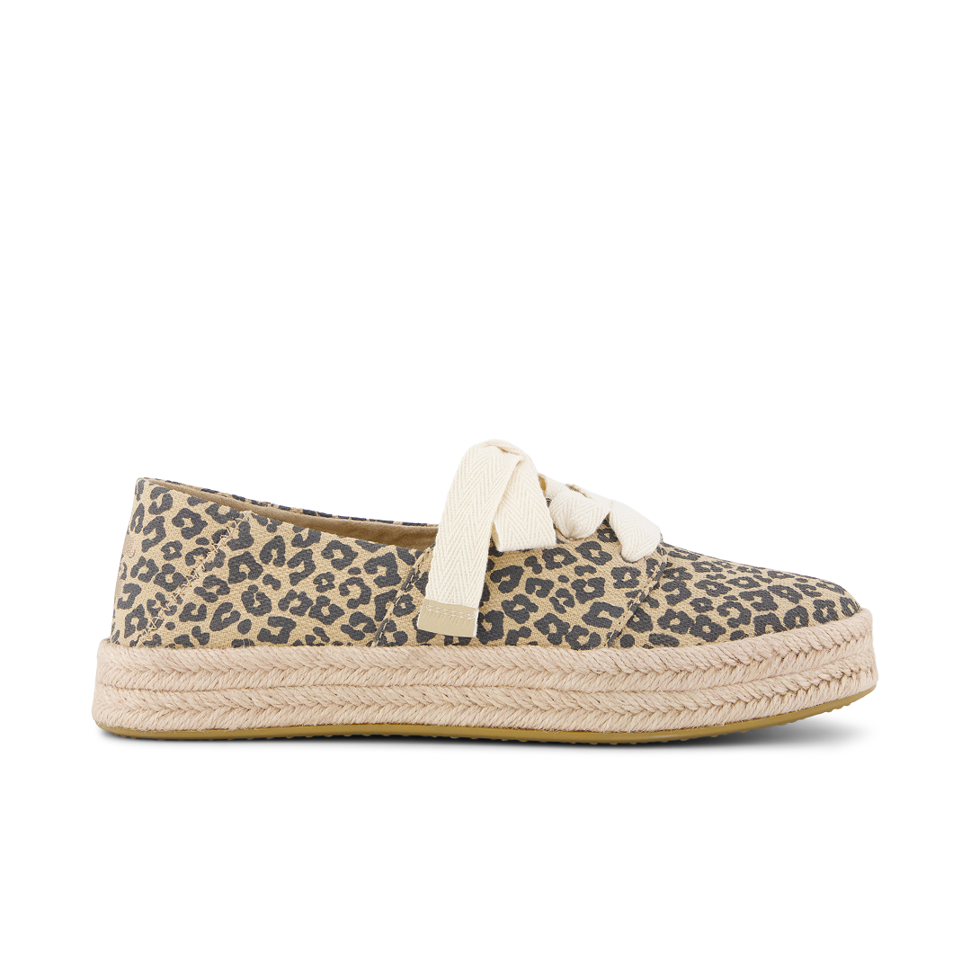 Toms Alpargatas de mujer Carolina con lazada leopardo