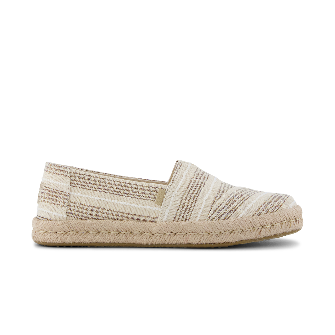 Toms Alpargatas de mujer Rope 2.0 natural rayas metalizadas