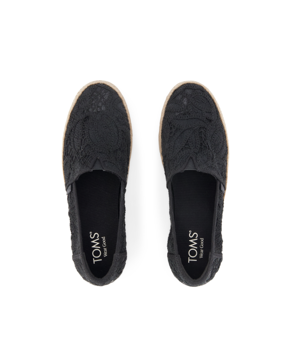 Alpargatas de mujer Valencia crochet negro