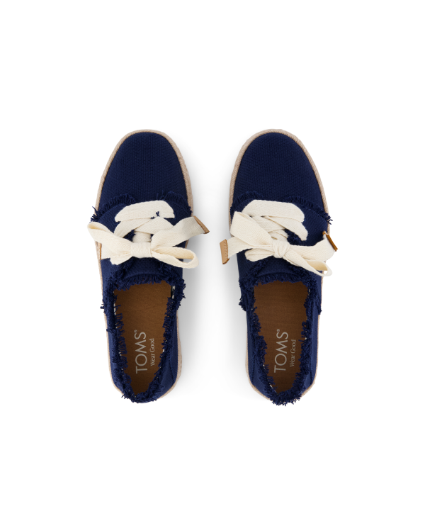 Alpargatas de mujer Carolina con lazada azul