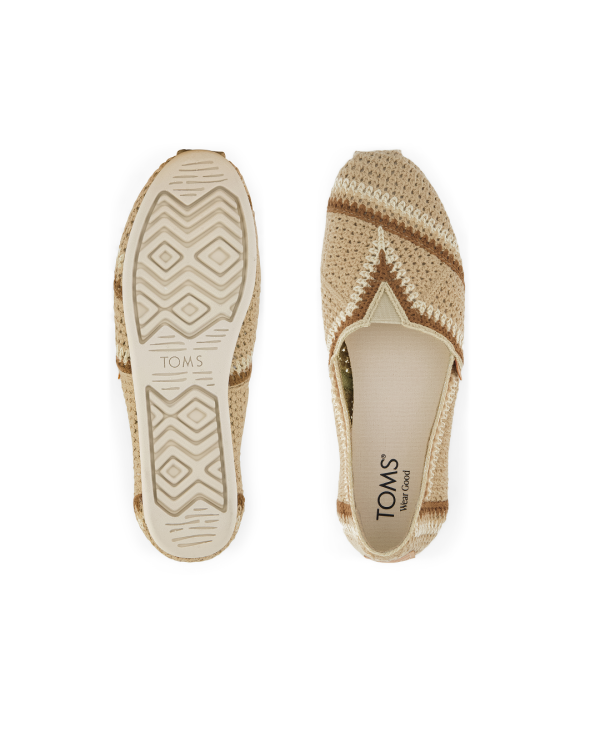 Alpargatas de mujer clásicas crochet almendra