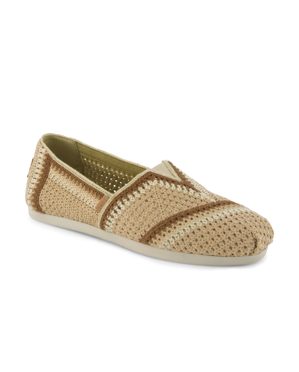 Alpargatas de mujer clásicas crochet almendra