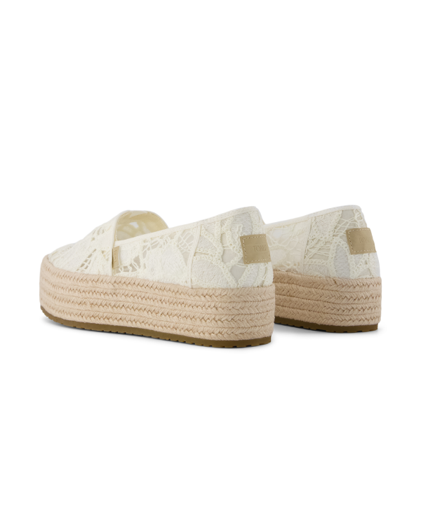 Alpargatas de mujer Valencia crochet floral blanco