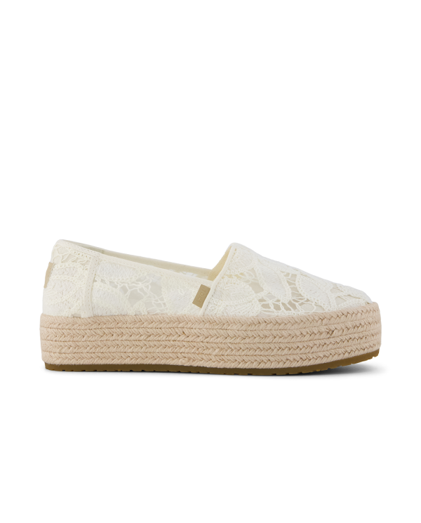 Alpargatas de mujer Valencia crochet floral blanco