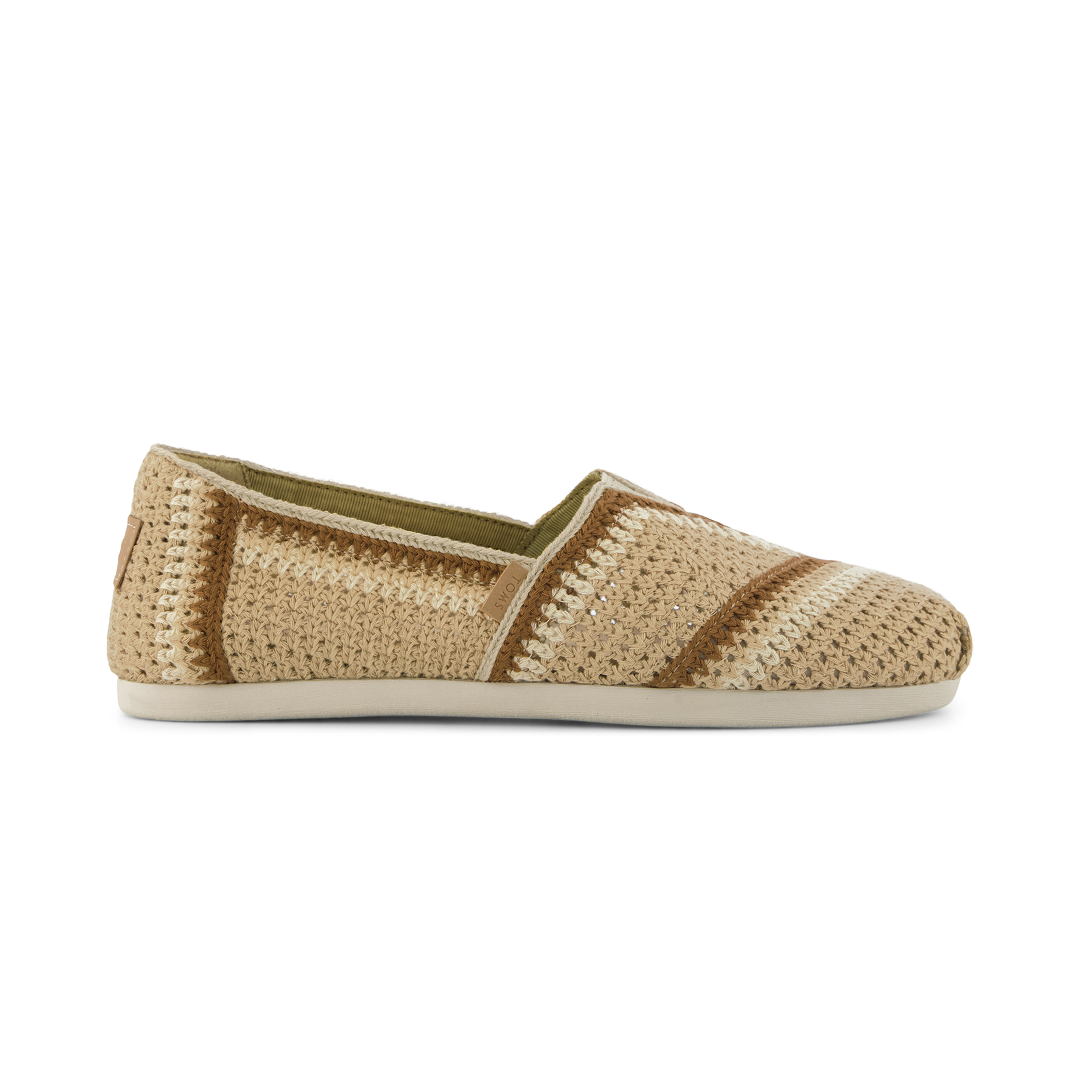 Toms Alpargatas de mujer clásicas crochet almendra