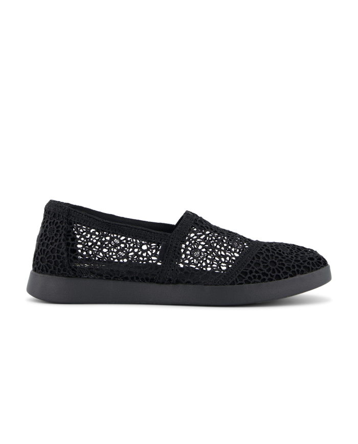 Alpargatas de mujer Plus crochet negro