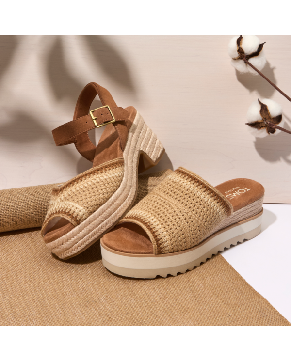 Sandalias de mujer Diana mule crochet almendra
