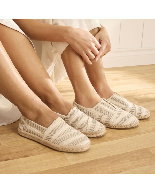 Alpargatas de mujer Rope 2.0 natural rayas metalizadas
