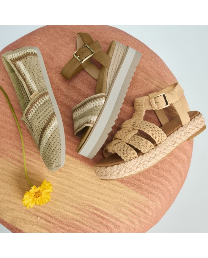 Sandalias de mujer Jac crochet caramelo