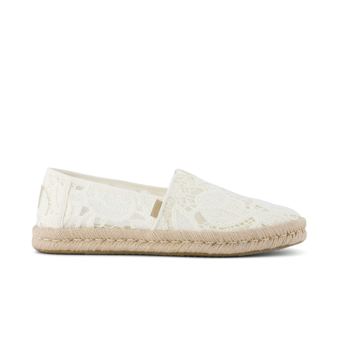 Toms Alpargatas de mujer Rope 2.0 crochet floral blanco